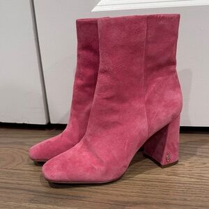 Sam Edelman Pink Suede Heeled Boots